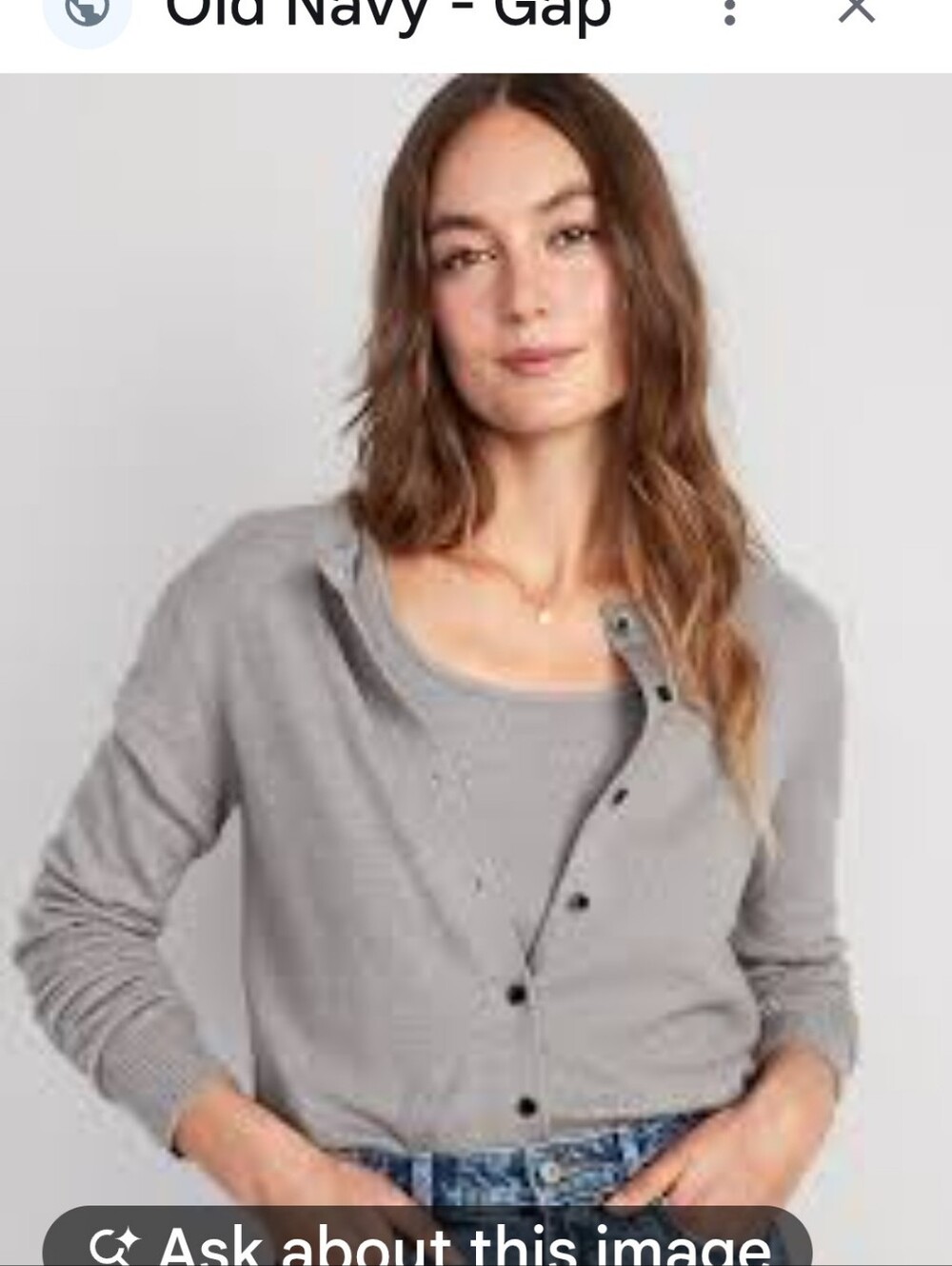 Old Navy Light Gray Heathered Button-Up Women's Cardigan- XL